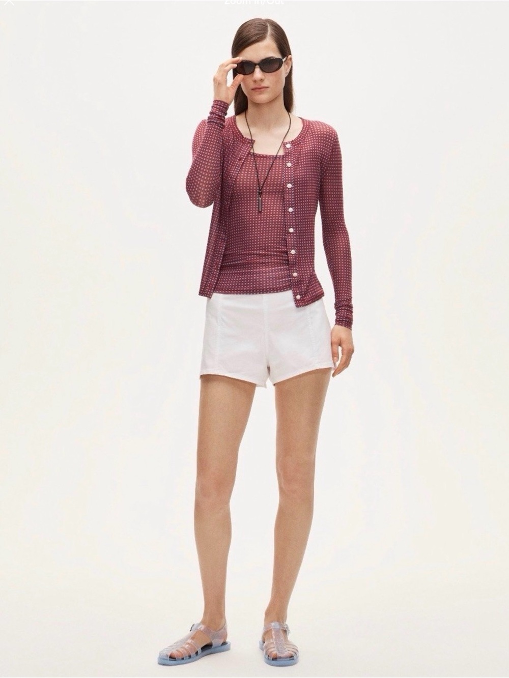 J.Crew NWT TWO piece Matching set Red Gingham Cardigan & Cami XS